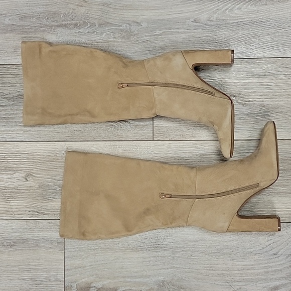 Steve Madden Size 9 Ally Suede Knee-high Boots In Beige - Picture 2 of 5